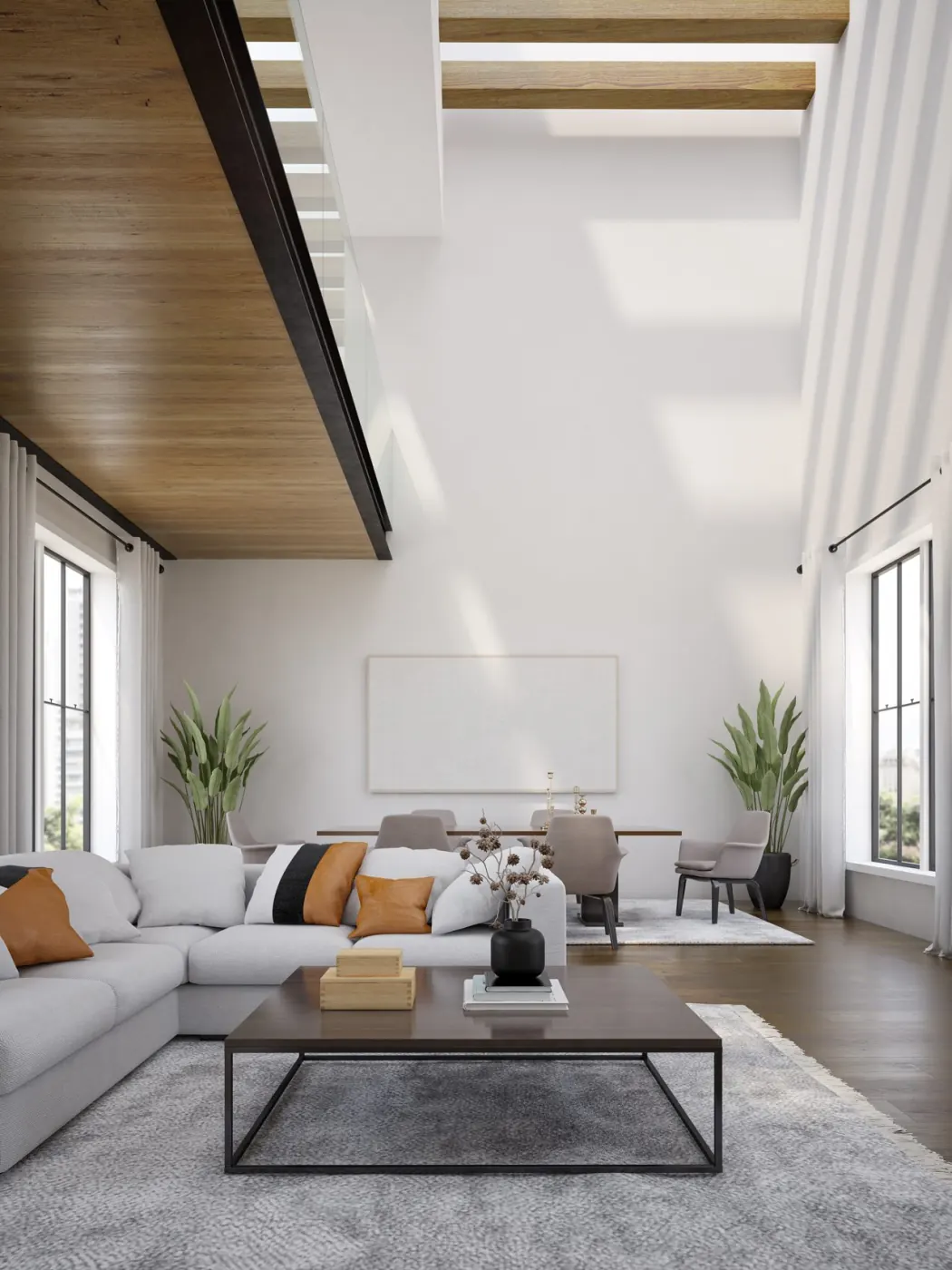 Interieur lumineux baigne de lumiere naturelle